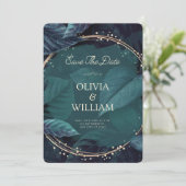 グリーンブラックエレガント日付の保存招待状 セーブザデート (スタンド正面)