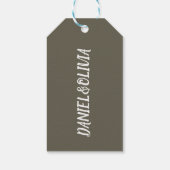 グリーンブラッククラシックヴィンテージ結婚ズ ギフトタグ (裏面)