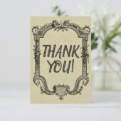 グリーンブラッククラシックヴィンテージ結婚ズ サンキューカード (スタンド正面)