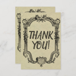 グリーンブラッククラシックヴィンテージ結婚ズ サンキューカード