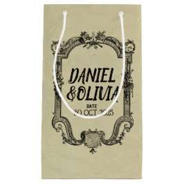 グリーンブラッククラシックヴィンテージ結婚ズ スモールペーパーバッグ