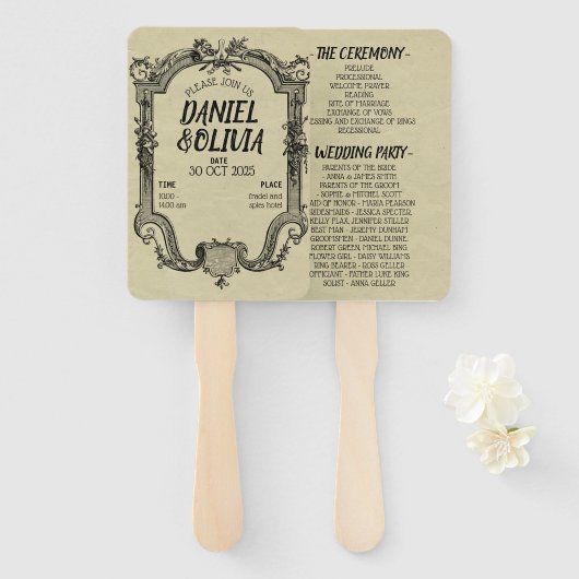 グリーンブラッククラシックヴィンテージ結婚ズ ハンドファン (正面&裏面)