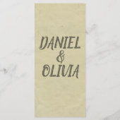 グリーンブラッククラシックヴィンテージ結婚ズ メニュー (裏面)