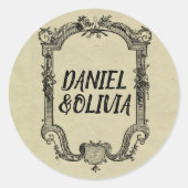 グリーンブラッククラシックヴィンテージ結婚ズ ラウンドシール (正面)