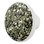 グリーンブラッククリームカモフラージパターンプリント セラミックノブ (右)