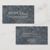 グリーンブラックグレーモダン大理石サロン紹介カード 紹介カード (正面/裏面)