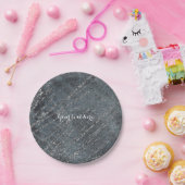 グリーンブラックグレーモダン大理石デザイナーシックパーティー ペーパープレート (パーティー)