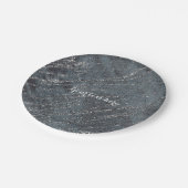 グリーンブラックグレーモダン大理石デザイナーシックパーティー ペーパープレート (アングル)