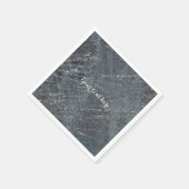 グリーンブラックグレーモダン大理石デザイナーパーティー スタンダードカクテルナプキン (角)