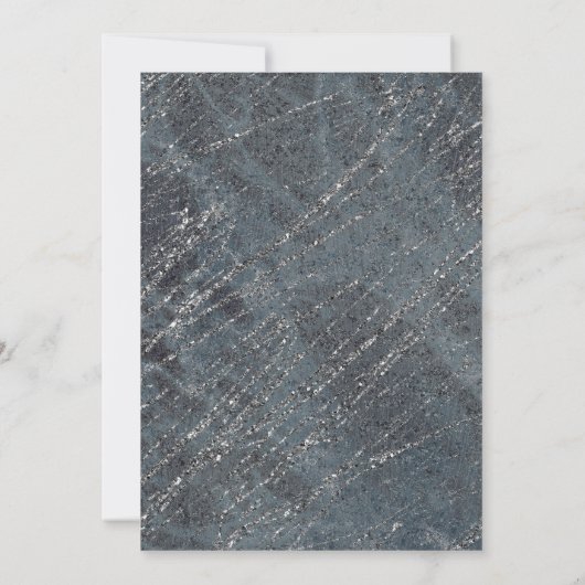 グリーンブラックグレーモダン大理石デザイナー招待状 招待状 (裏面)