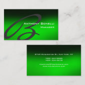 グリーンブラックグレーモノグラムユニーク名刺 名刺 (正面/裏面)