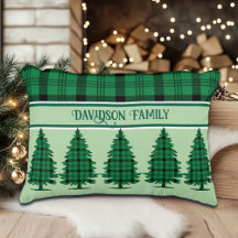 グリーンブラックコージータータンチェックパインツリーズ