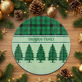 グリーンブラックコージータータンチェックパインツリーズ カッティングボード