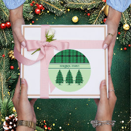 グリーンブラックコージータータンチェックパインツリーズ ラウンドシール