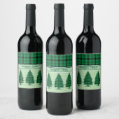 グリーンブラックコージータータンチェックパインツリーズ ワインラベル (ボトル)