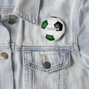 グリーンブラックサッカーカスタムをテーマにした選手の名前 缶バッジ