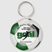 グリーンブラックサッカーゴール女子チーム名 キーホルダー (正面)