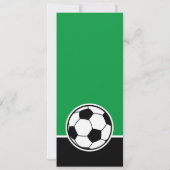 グリーンブラックサッカーチケット誕生日パーティー写真 招待状 (裏面)