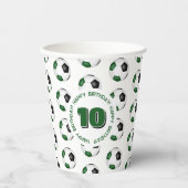 グリーンブラックサッカーボール誕生日パーティー 紙コップ (正面)
