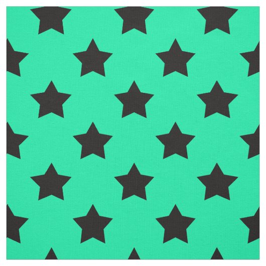 グリーンブラックスターズ模様加飾織物 ファブリック (見本)