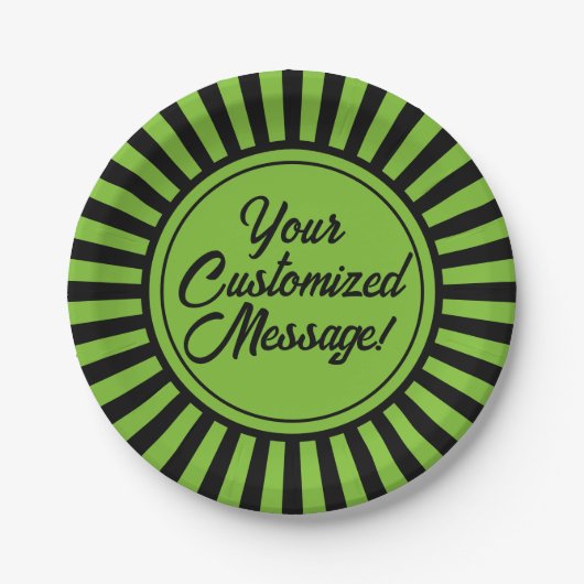 グリーンブラックストライプ ペーパープレート (正面)