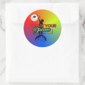 グリーンブラックタイポグラフィ ラウンドシール (バッグ)