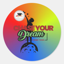 グリーンブラックタイポグラフィ ラウンドシール