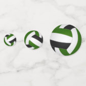 グリーンブラックチームカラーキッズバレーボールパーティー コンフェッティ (裏面)