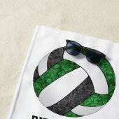 グリーンブラックチームカラーギフトガーリーボール ビーチタオル (インサイチュ)