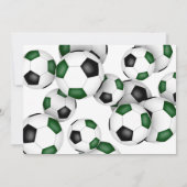 グリーンブラックチームカラーサッカーボールスポーツパーティー 招待状 (裏面)