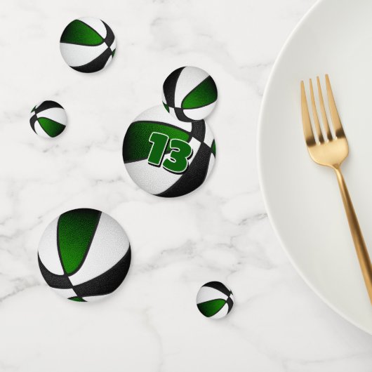 グリーンブラックチームカラーバスケットボールパーティー コンフェッティ (グループ)