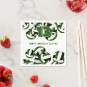 グリーンブラックチームカラーバレーボールキッズスポーツ スタンダードカクテルナプキン (インサイチュ)