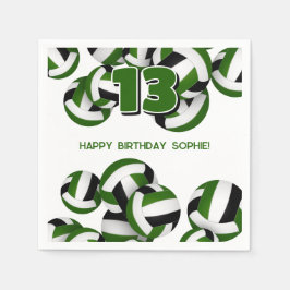 グリーンブラックチームカラーバレーボールキッズスポーツ スタンダードカクテルナプキン