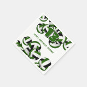 グリーンブラックチームカラーバレーボールキッズスポーツ スタンダードカクテルナプキン (角)