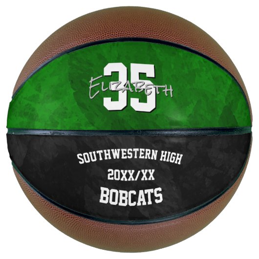 グリーンブラックチーム名のシーズン終了 バスケットボール (正面)