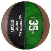 グリーンブラックチーム名のシーズン終了 バスケットボール (縦)