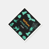 グリーンブラックハロウィーン誕生日パーティナプキン スタンダードカクテルナプキン (角)