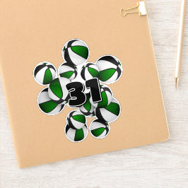 グリーンブラックバスケットのジャージー番号 シール