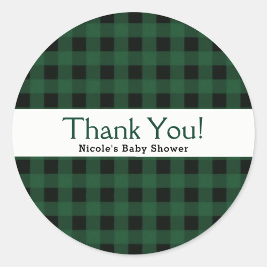 グリーンブラックバッファロー市松模様にプライドカントリー素朴 ラウンドシール (正面)