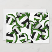 グリーンブラックバレーボールキッズスポーツ誕生日パーティー 招待状 (裏面)