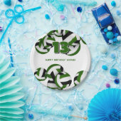 グリーンブラックバレーボール子供の誕生日パーティー ペーパープレート (パーティー)