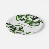 グリーンブラックバレーボール子供の誕生日パーティー ペーパープレート (アングル)