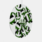 グリーンブラックバレーボールwアスリート名記念 メタルオーナメント (正面右)