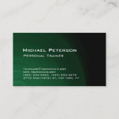 グリーンブラックパーソナルトレーナーフィットネス名刺 名刺 (裏面)