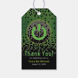グリーンブラックビデオゲームゲーマーバー（ユダヤ教の）バル・ミツバー ギフトタグ