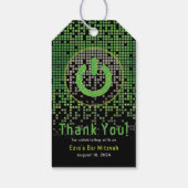 グリーンブラックビデオゲームゲーマーバー（ユダヤ教の）バル・ミツバー ギフトタグ (裏面)