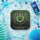 グリーンブラックビデオゲームゲーマーバー（ユダヤ教の）バル・ミツバー ペーパープレート (パーティー)