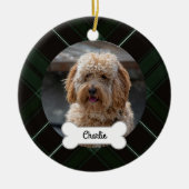 グリーンブラックプライドカスタムペットパピードッグ写真 セラミックオーナメント (正面)