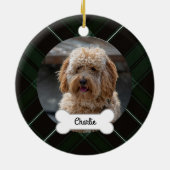 グリーンブラックプライドカスタムペットパピードッグ写真 セラミックオーナメント (裏面)