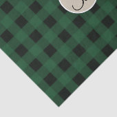 グリーンブラックプライド市松模様にモノグラム素朴イニシャル 薄葉紙 (詳細)